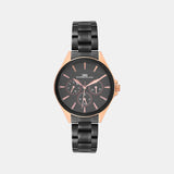 Women Quartz Black Dial Multi-Function Metal Watch 2010F-M0304