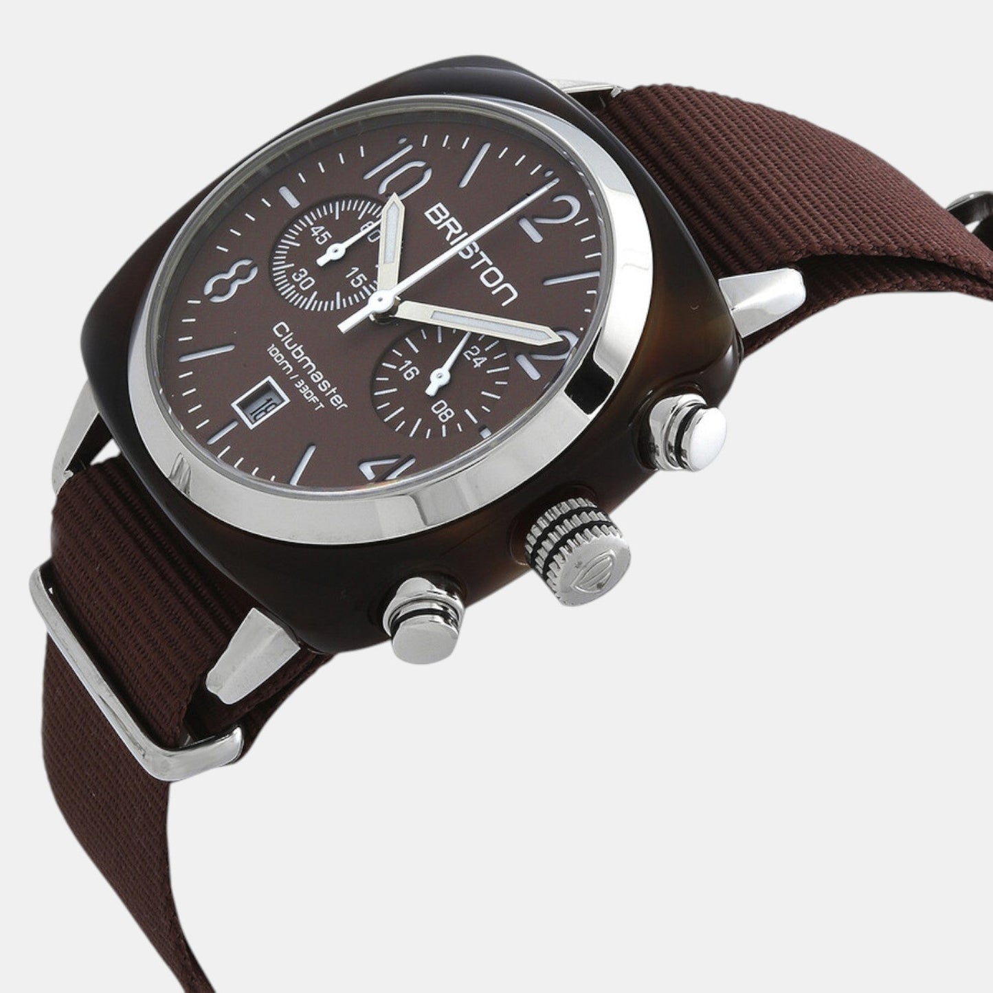 Clubmaster Classic Unisex Quartz Brown Dial Chronograph NATO Watch 20140.SA.T.37.NTCH