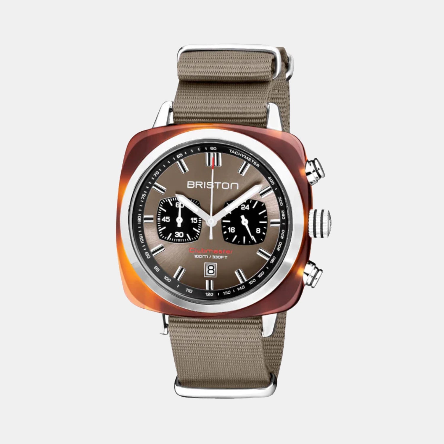 Clubmaster Sport Men Quartz Taupe Dial Chronograph NATO Watch 20142.SA.TS.30.NT