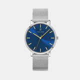 Essential Men Quartz Blue Dial Analog Stainless Steel Watch 217G161