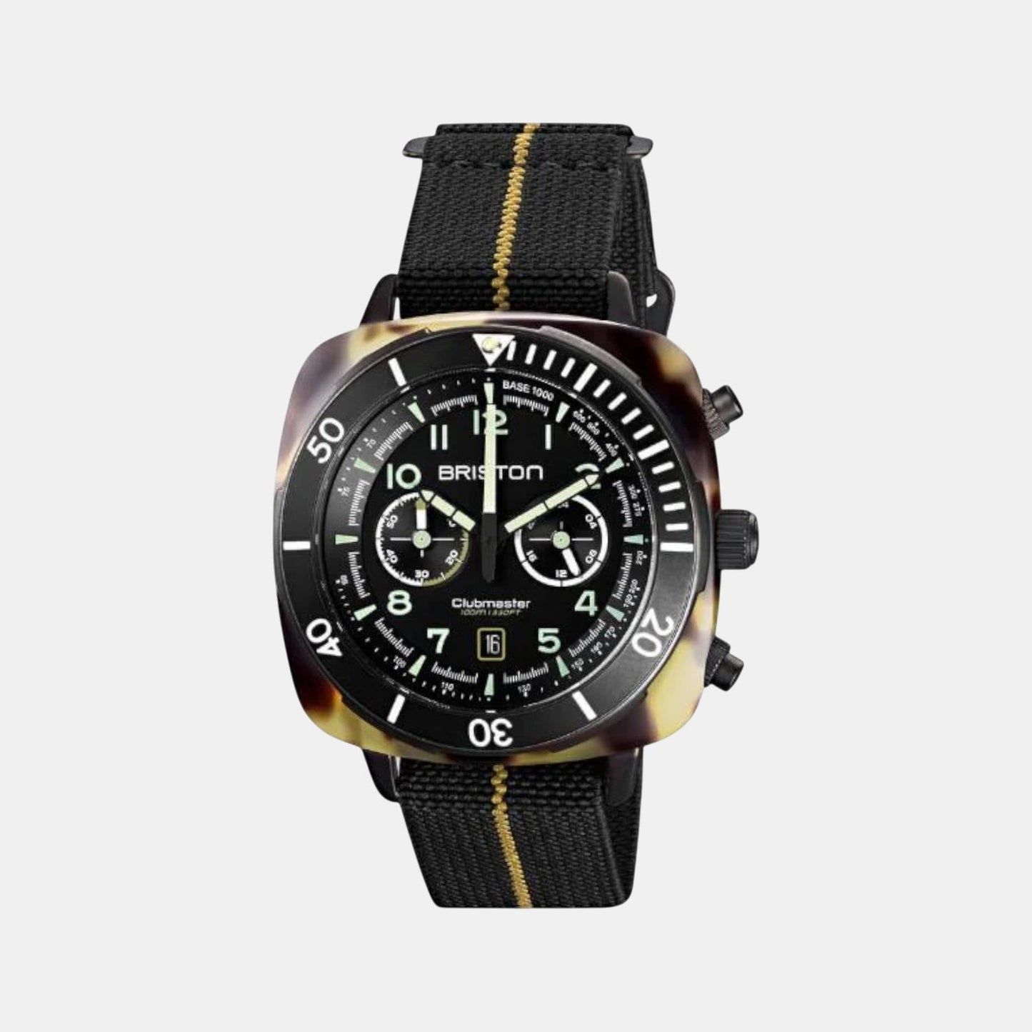 Clubmaster Outdoor Men Quartz Black Dial Chronograph NATO Watch 23144.PBAM.TS.5.EBK