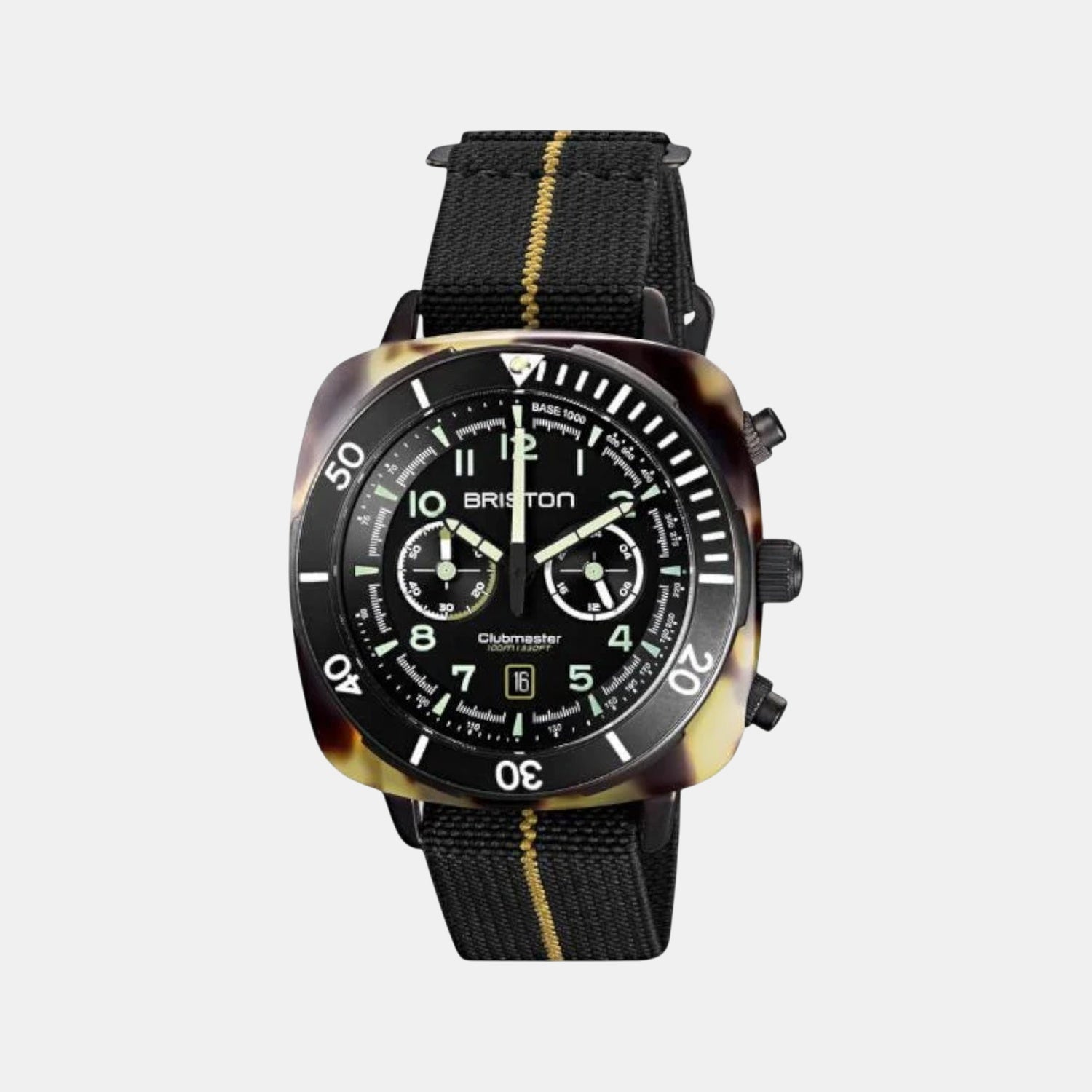 Clubmaster Outdoor Men Quartz Black Dial Chronograph NATO Watch 23144.PBAM.TS.5.EBK