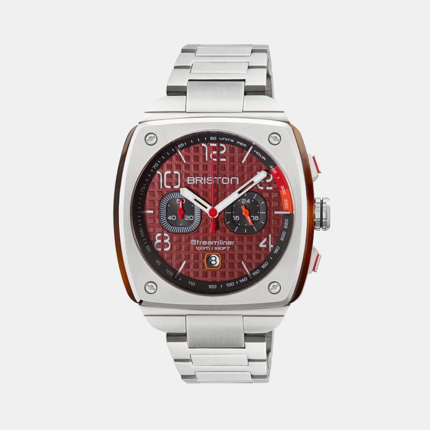 Streamliner Urban Men Quartz Red Dial Chronograph Stainless Steel Watch 24142.S.T.8.SB