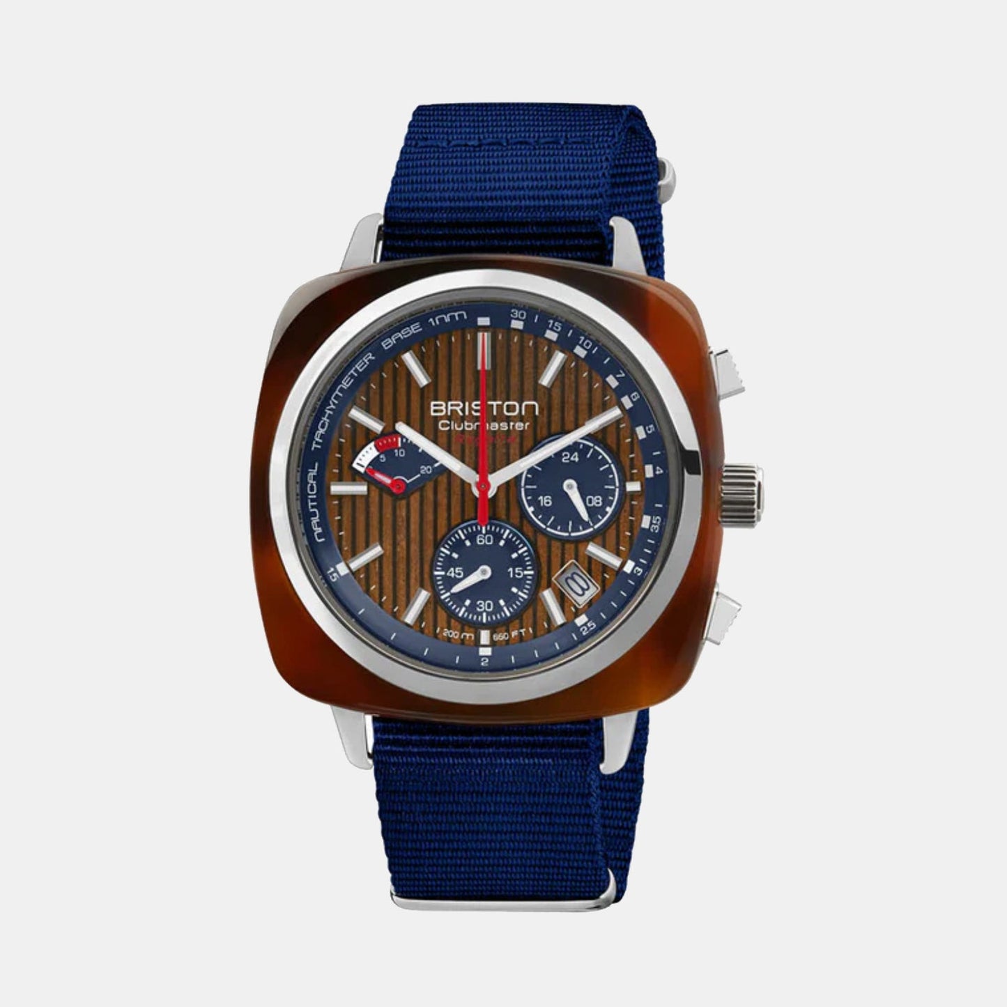 Clubmaster Regatta Men Quartz Brown Dial Chronograph NATO Watch 241542.SA.T.15W.NNB