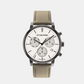 Swiss Gauge Men Quartz White Dial Chronograph Leather Watch 25000030