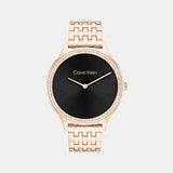 Timeless Women Quartz Black Dial Analog Stainless Steel Watch 25100003