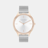 Timeless Women Quartz Silver Dial Analog Mesh Watch 25100006