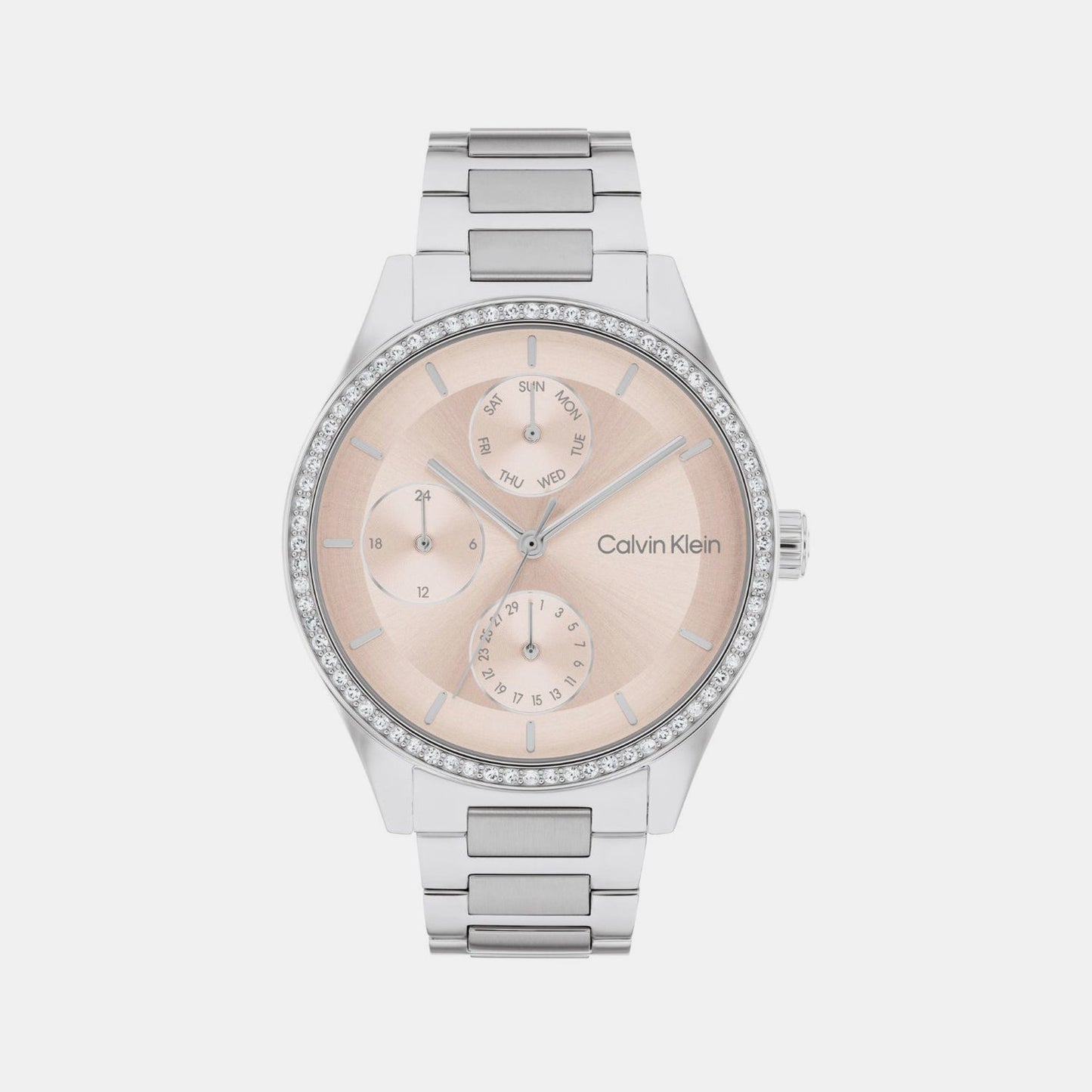 Spark Women Quartz Pink Dial Multi-Function Stainless Steel Watch 25100007