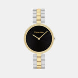 Gleam Women Quartz Black Dial Analog Stainless Steel Watch 25100012