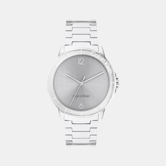 Women Quartz Grey Dial Analog Stainless Steel Watch 25100022
