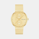 Create Women Quartz Gold Dial Multi-Function Stainless Steel Watch 25100030