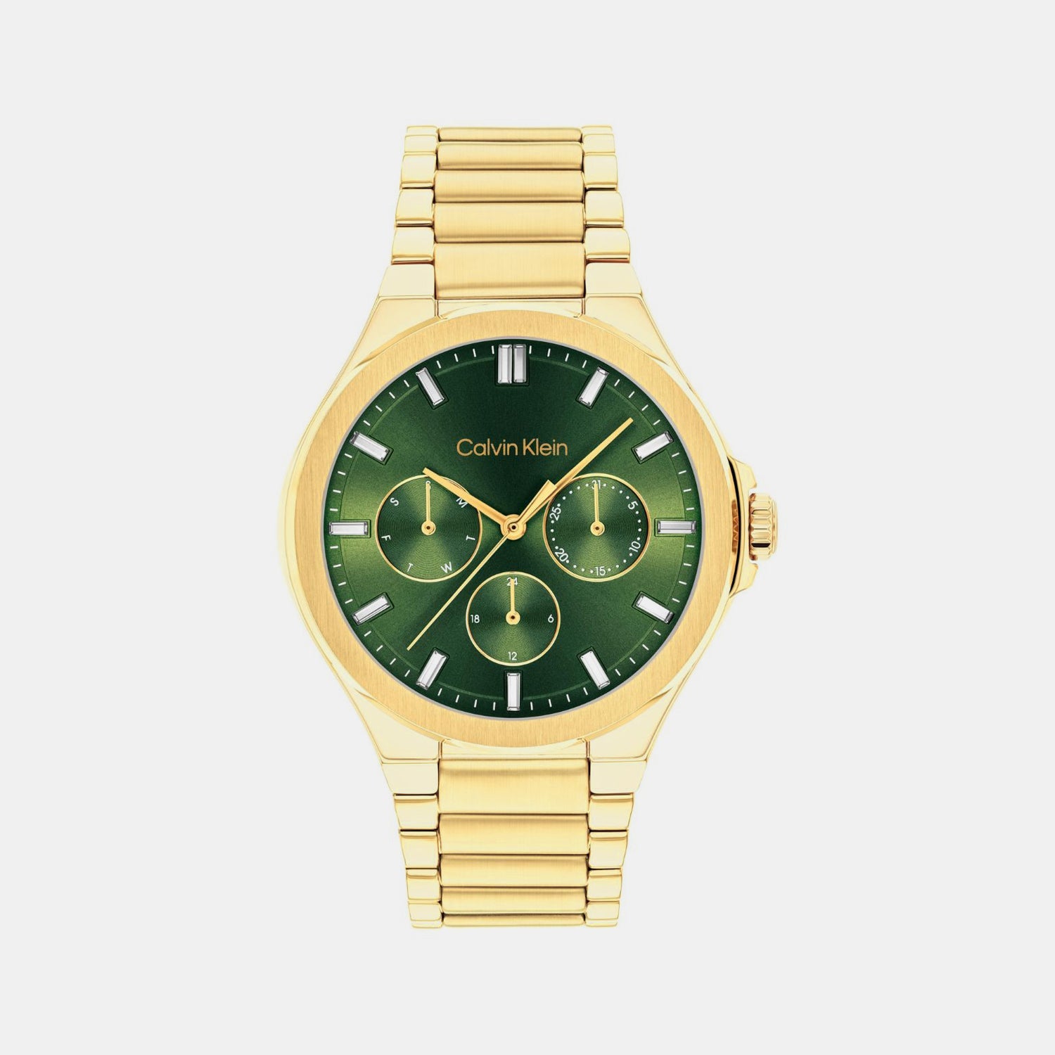 Vibrancy Women Quartz Green Dial Multi-Function Stainless Steel Watch 25100053