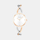 Sculpted Embrace Women Quartz Silver Dial Analog Stainless Steel Watch 25100060