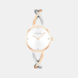 Sculpted Embrace Women Quartz Silver Dial Analog Stainless Steel Watch 25100060