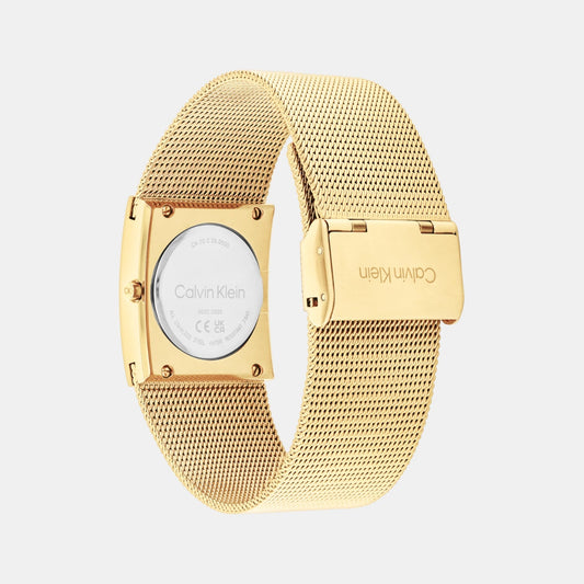 Ck Pulse Women Quartz Gold Dial Analog Mesh Watch 25100062