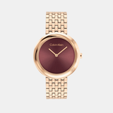 Twisted Bezel Women Quartz Purple Dial Analog Stainless Steel Watch 25100067