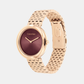 Twisted Bezel Women Quartz Purple Dial Analog Stainless Steel Watch 25100067