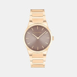 Ck Linear Elegance Women Quartz Brown Dial Analog Stainless Steel Watch 25100078