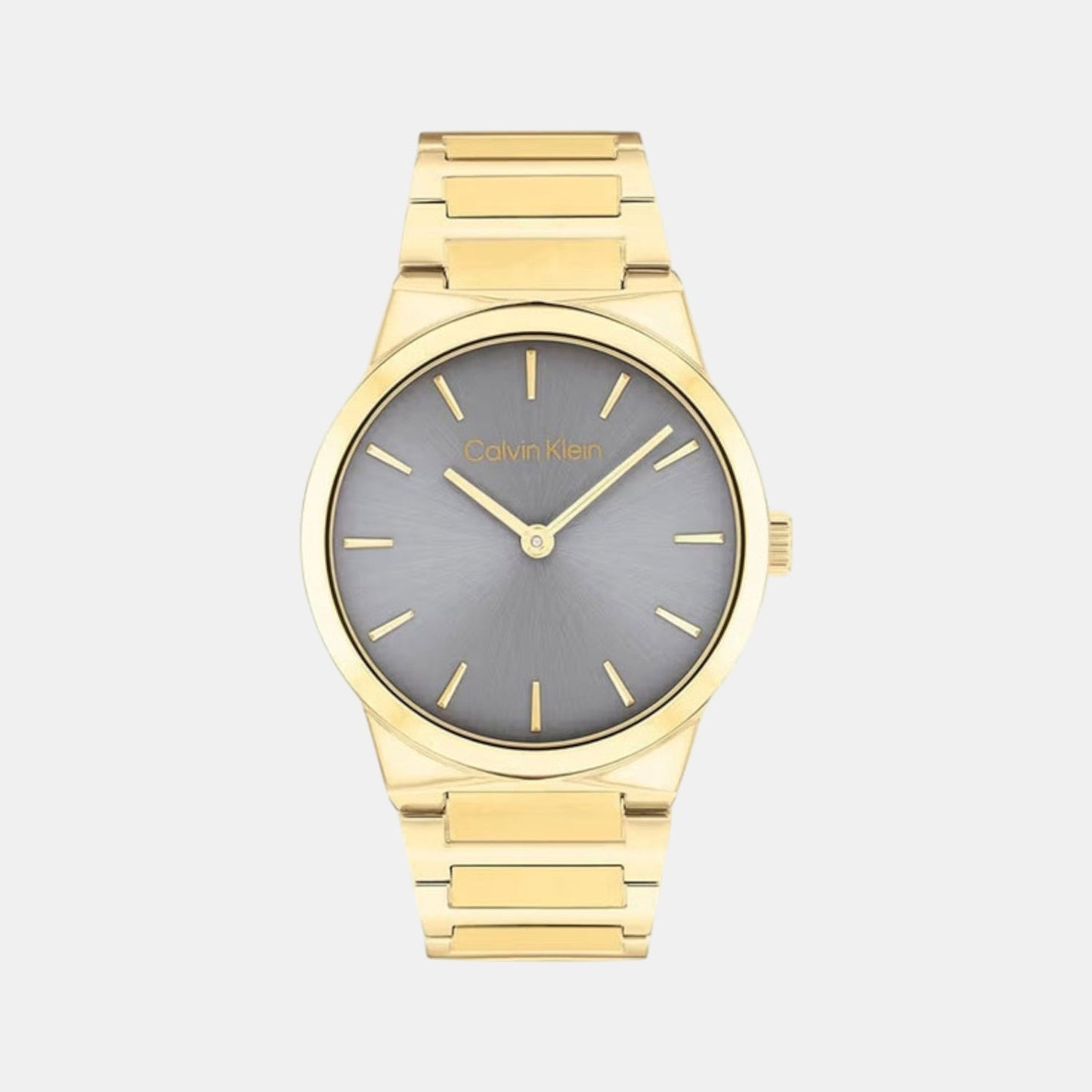 Ck Linear Elegance Women Quartz Grey Dial Analog Stainless Steel Watch 25100082