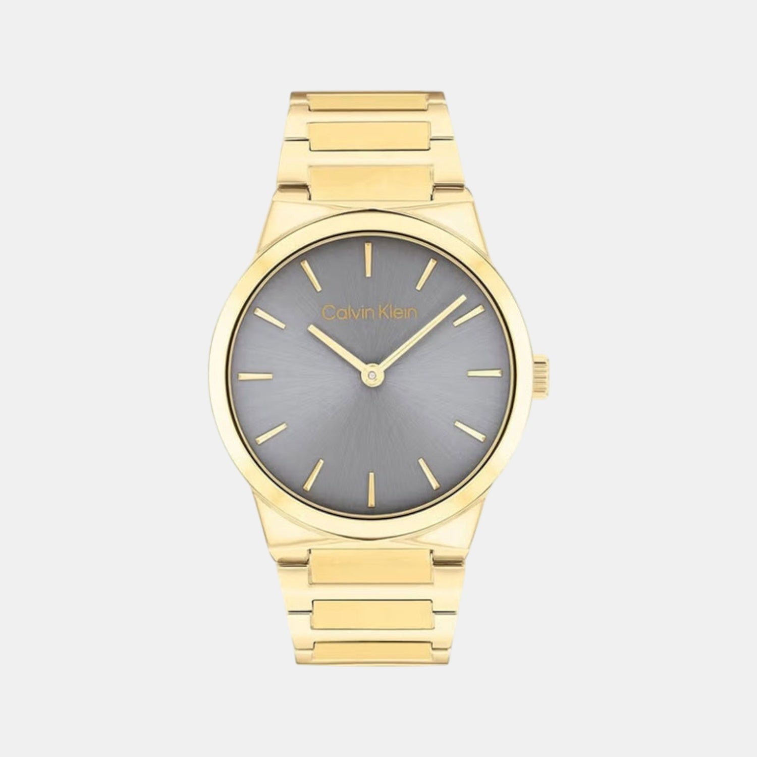 Ck Linear Elegance Women Quartz Grey Dial Analog Stainless Steel Watch 25100082