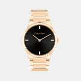 Ck Linear Elegance Women Quartz Black Dial Analog Stainless Steel Watch 25100086