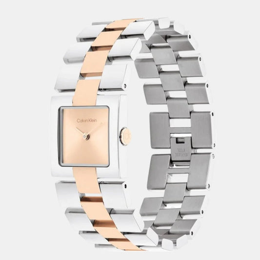 Ck Meridian Women Quartz Pink Dial Analog Stainless Steel Watch 25100092