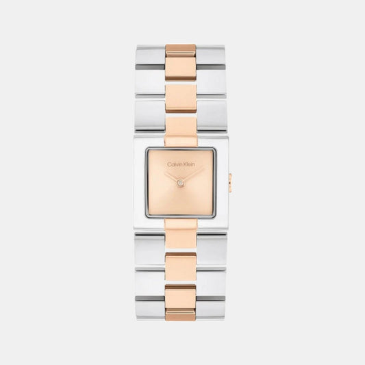 Ck Meridian Women Quartz Pink Dial Analog Stainless Steel Watch 25100092