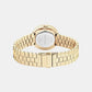 Twisted Bezel Women Quartz Gold Dial Analog Stainless Steel Watch 25100094