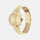 Twisted Bezel Women Quartz Gold Dial Analog Stainless Steel Watch 25100094