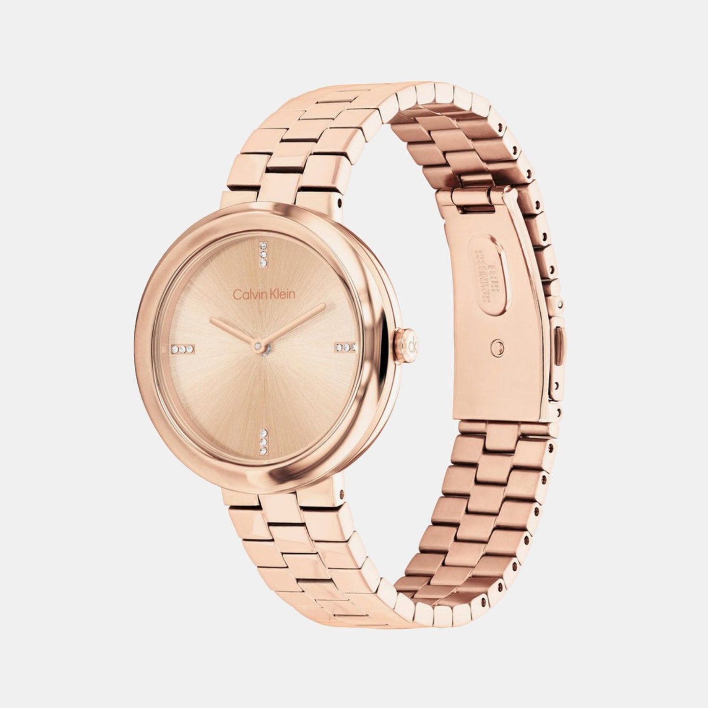 Women Quartz Pink Dial Analog Stainless Steel Watch 25100095