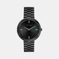 Twisted Bezel Women Quartz Black Dial Analog Stainless Steel Watch 25100096