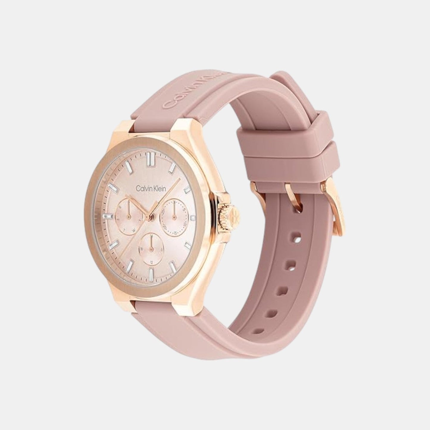 Vibrancy Women Quartz Pink Dial Multi-Function Leather Watch 25100108