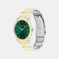 Ck Linear Elegance Women Quartz Green Dial Analog Stainless Steel Watch 25100114