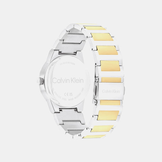 Ck Linear Elegance Women Quartz Green Dial Analog Stainless Steel Watch 25100114