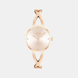 Sculpted Embrace Women Quartz Pink Dial Analog Stainless Steel Watch 25100116