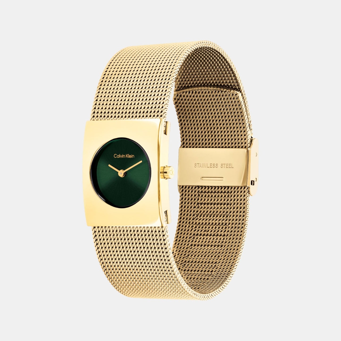 Ck Pulse Women Quartz Green Dial Analog Mesh Watch 25100136