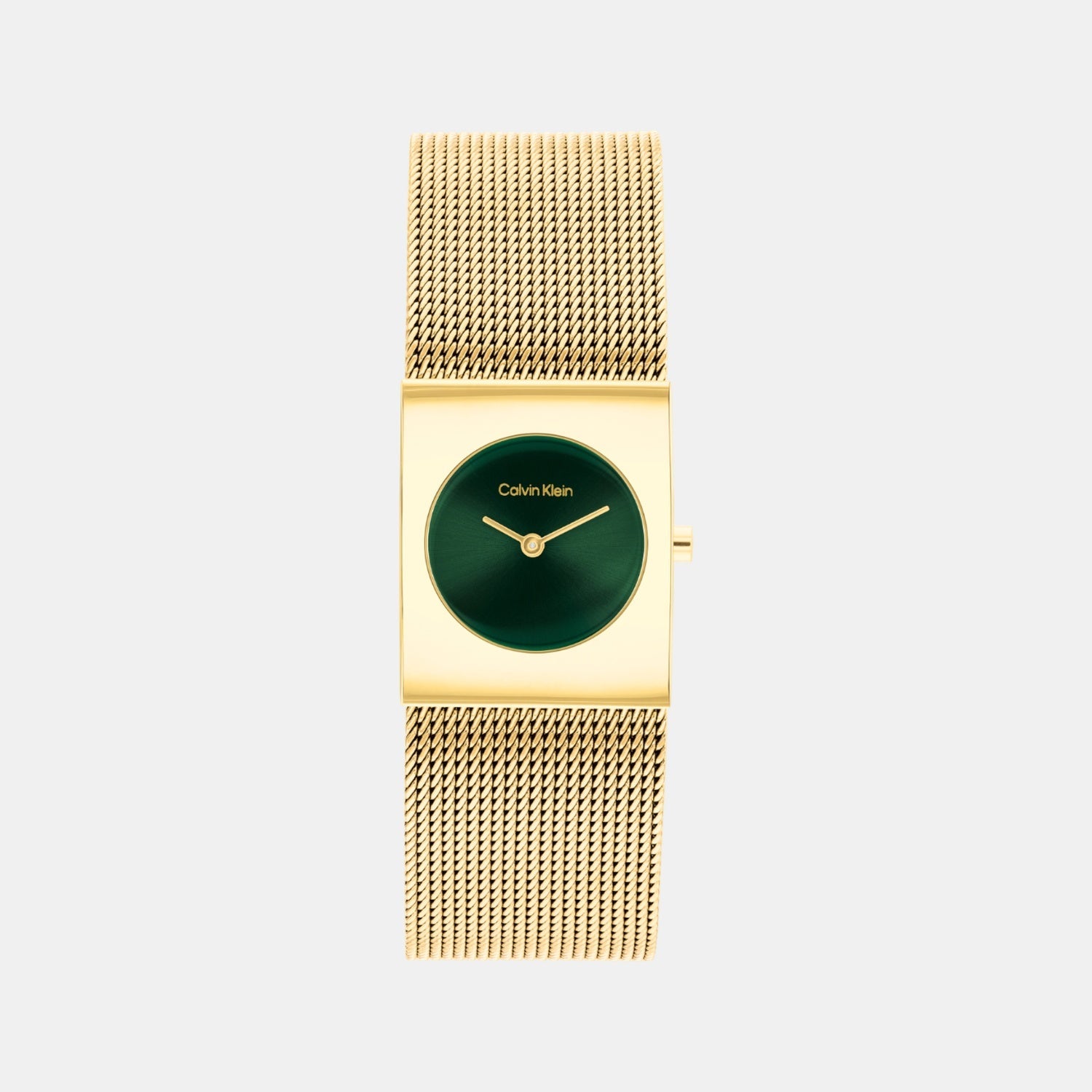 Ck Pulse Women Quartz Green Dial Analog Mesh Watch 25100136