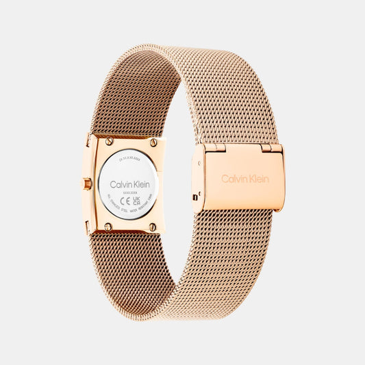 Ck Pulse Women Quartz Red Dial Analog Mesh Watch 25100137