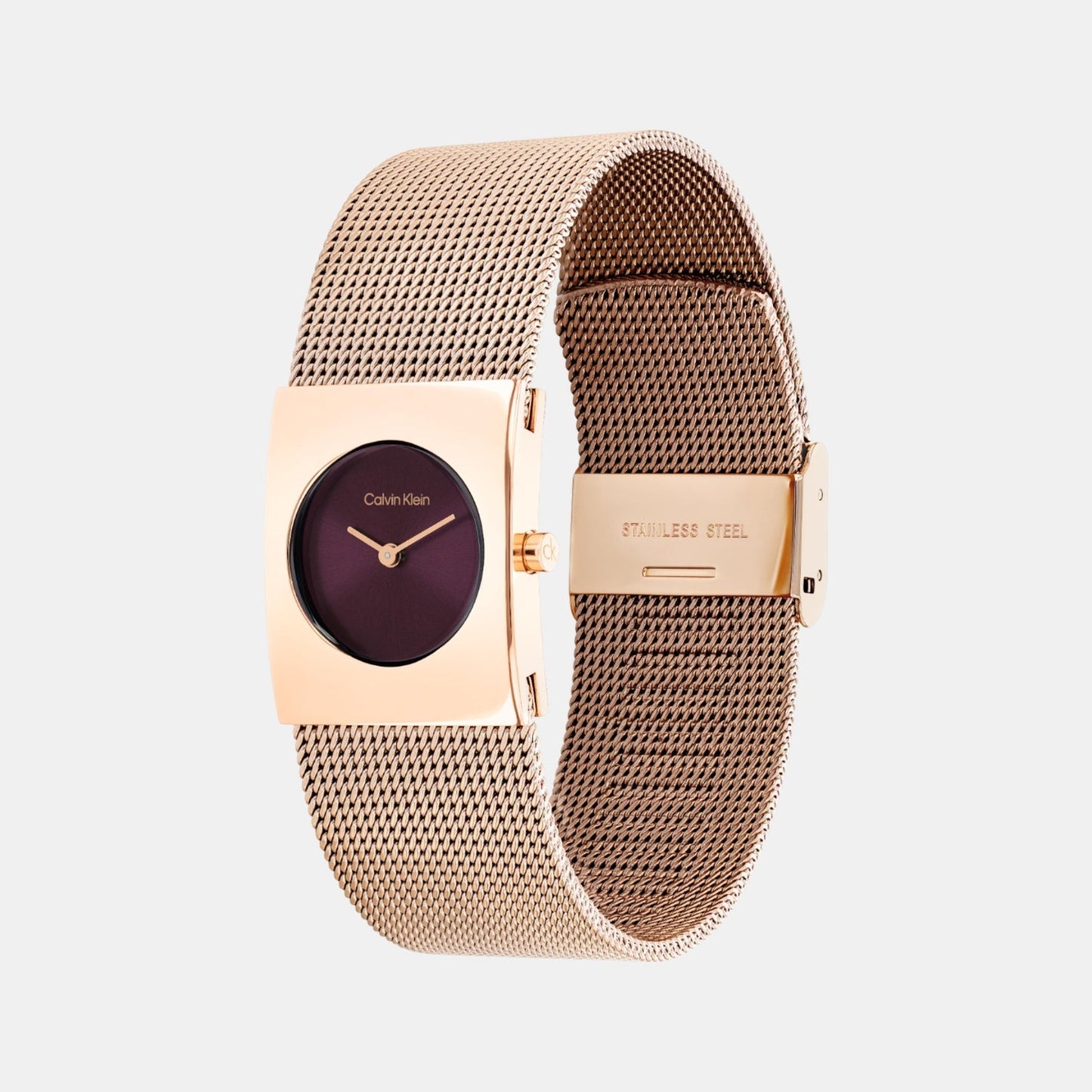 Ck Pulse Women Quartz Red Dial Analog Mesh Watch 25100137