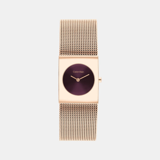 Ck Pulse Women Quartz Red Dial Analog Mesh Watch 25100137