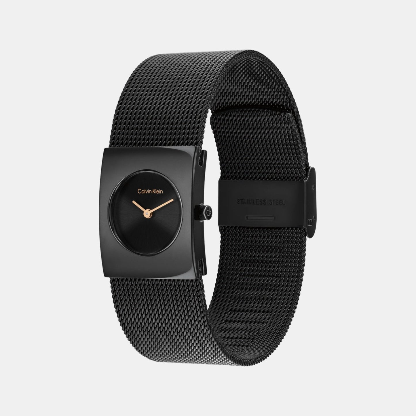 Ck Pulse Women Quartz Black Dial Analog Mesh Watch 25100138