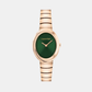 Twisted Bezel Women Quartz Green Dial Analog Stainless Steel Watch 25100148