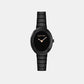 Twisted Bezel Women Quartz Black Dial Analog Stainless Steel Watch 25100150