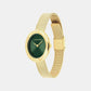 Twisted Bezel Women Quartz Green Dial Analog Stainless Steel Watch 25100152