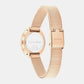 Twisted Bezel Women Quartz Gold Dial Analog Stainless Steel Watch 25100153