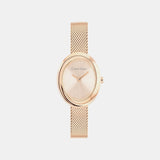 Twisted Bezel Women Quartz Gold Dial Analog Stainless Steel Watch 25100153