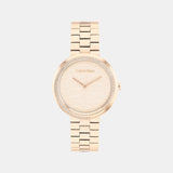 Twisted Bezel Women Quartz Gold Dial Analog Stainless Steel Watch 25100166