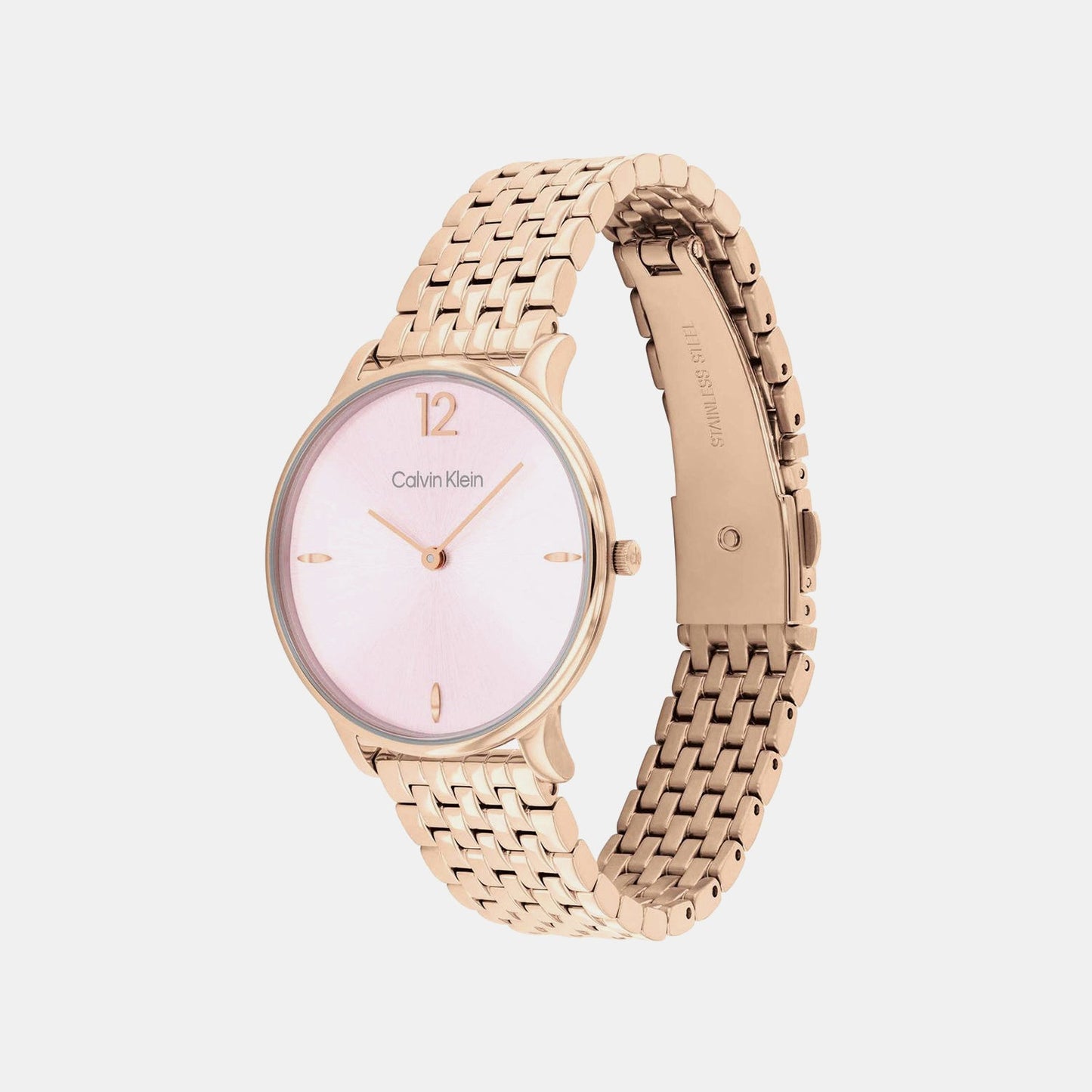 Luxe Women Quartz Pink Dial Analog Stainless Steel Watch 25100170
