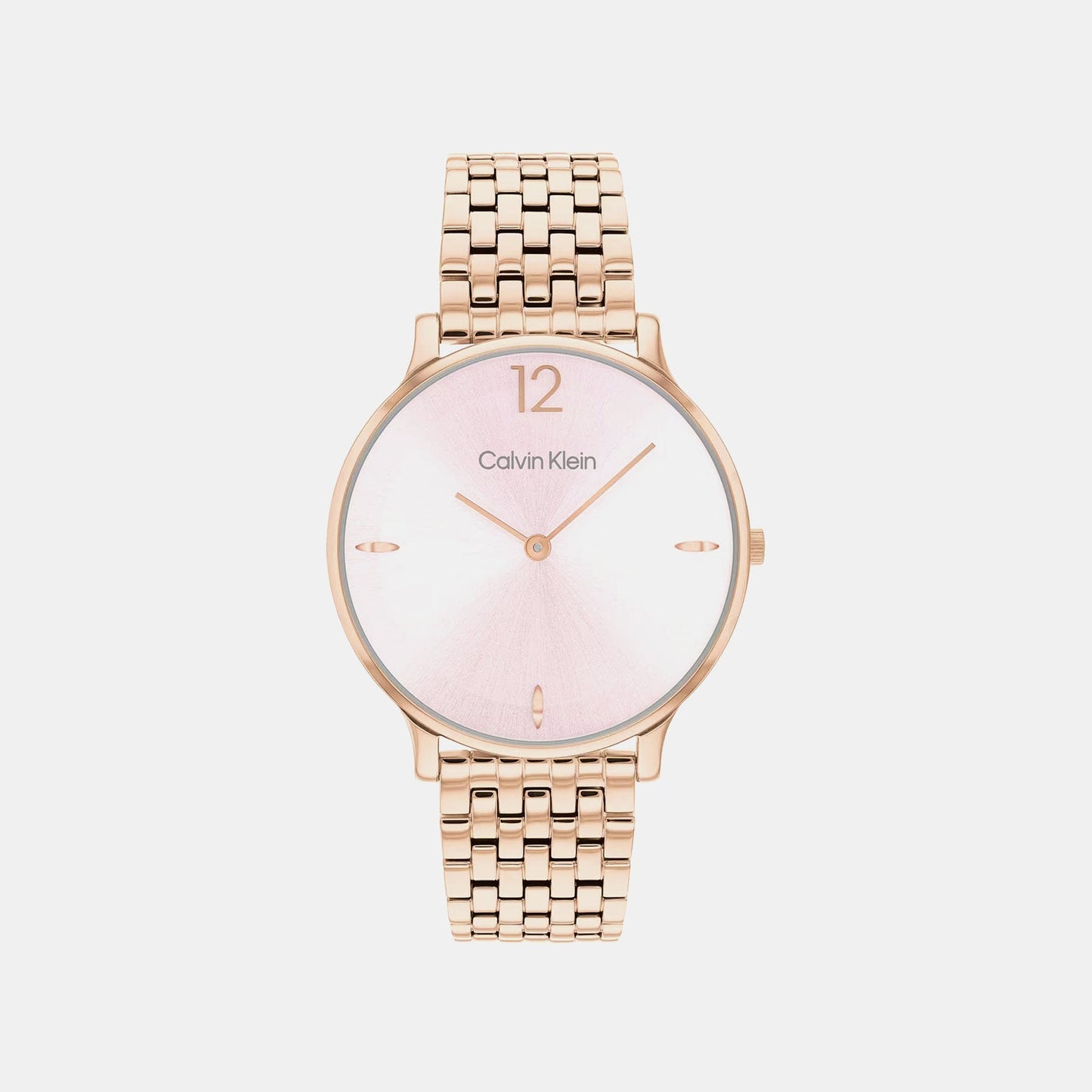 Luxe Women Quartz Pink Dial Analog Stainless Steel Watch 25100170