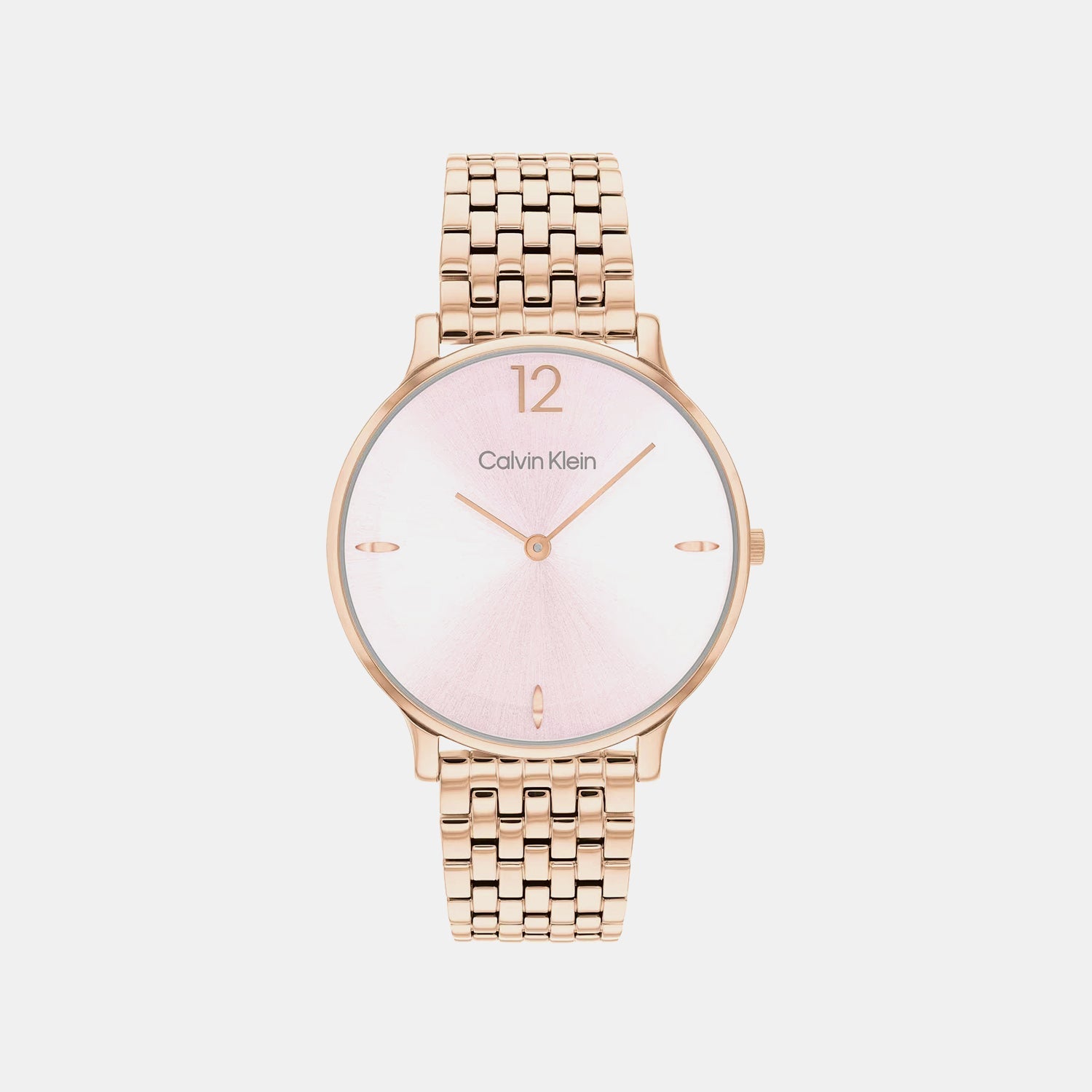 Luxe Women Quartz Pink Dial Analog Stainless Steel Watch 25100170
